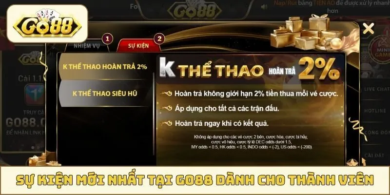Sự kiện mới nhất GO88 dành cho thành viên