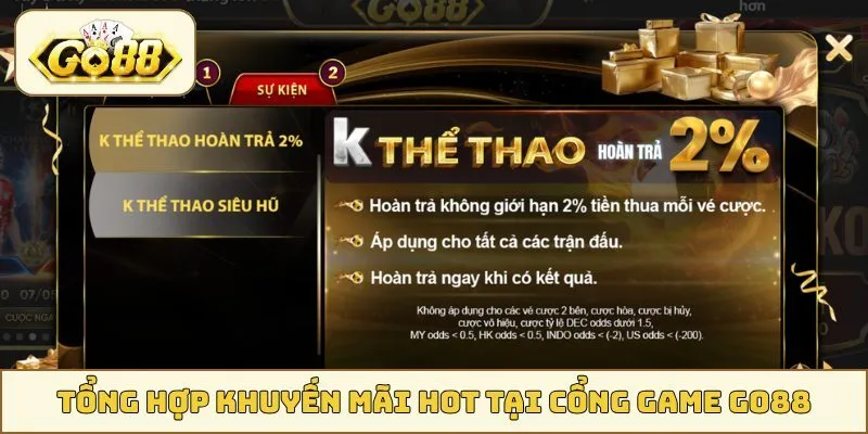 Tổng hợp khuyến mãi hot tại cổng game GO88